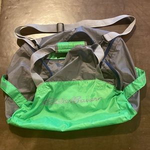 Eddie Bauer Gray and Green Duffel bag